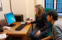 Searching for jobs in London using a computer